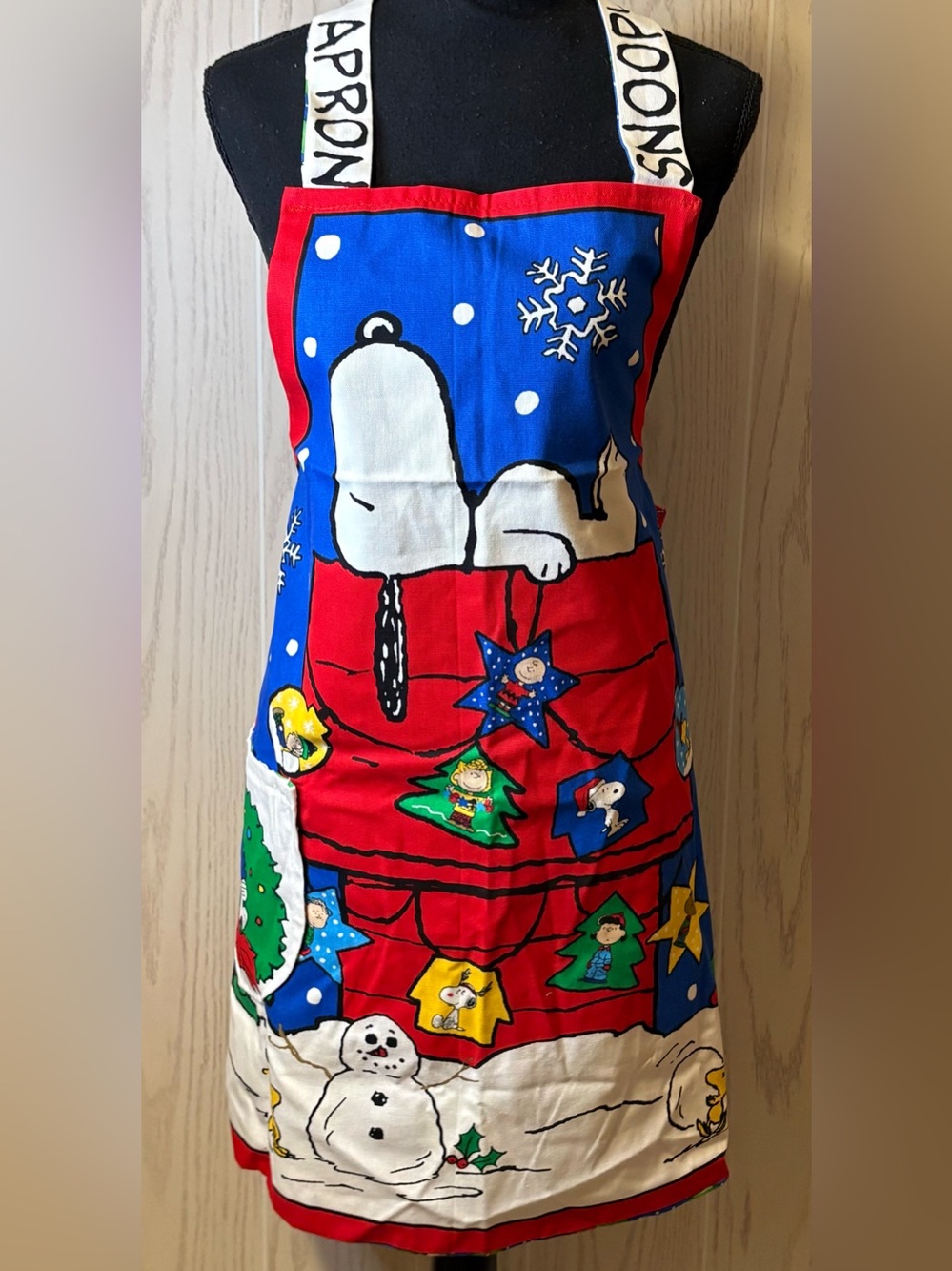 Rare Handmade Snoopy Christmas Apron, Christmas